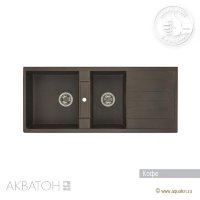 Мойка кухонная АКВАТОН Торина двойная, кофе